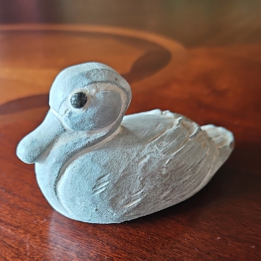 Isabel Bloom Signed Black Eyed Miniature Duck Sculpture Figure, Retired #1